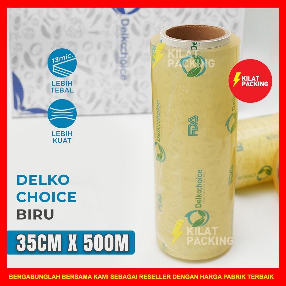 Plastik Wrapping Makanan Biru Premium 35Cm X 500M / Food Wrapping / Cling Wrap Delkochoice Satuan