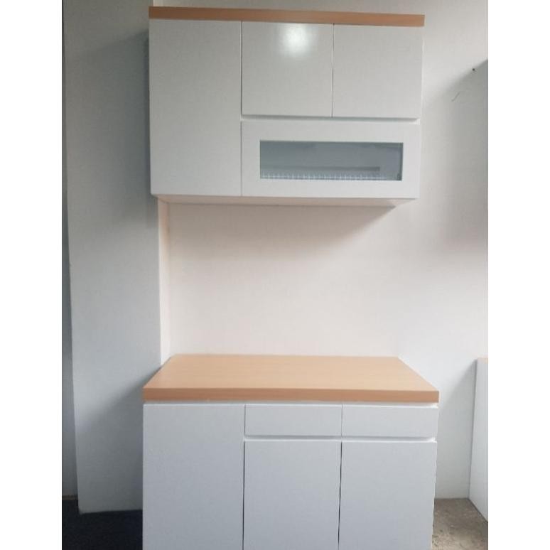 kitchen set atas 120x35x80 dan kitchen set bawah top table lapis hpl