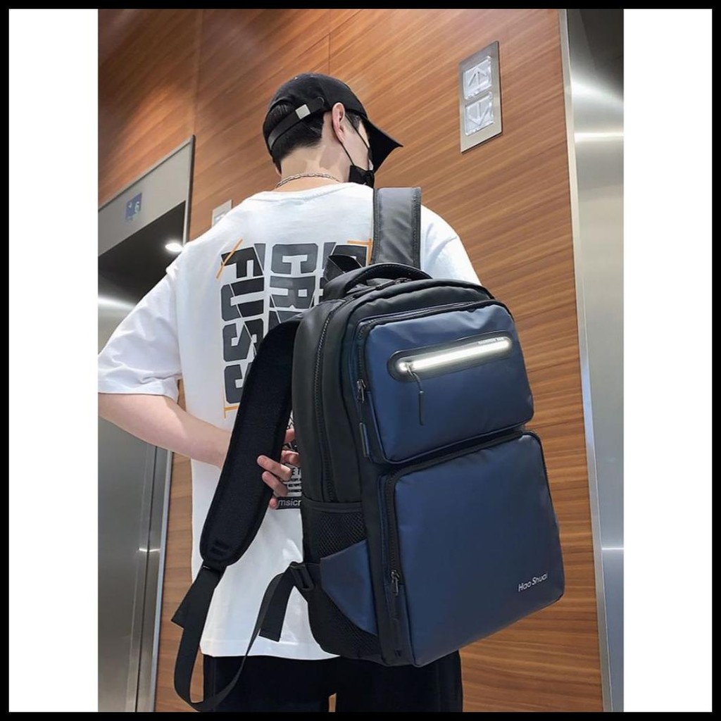 TAS RANSEL LAPTOP HAOSHUAI WATERPROOF TAS SEKOLAH REMAJA ANTI AIR #3408