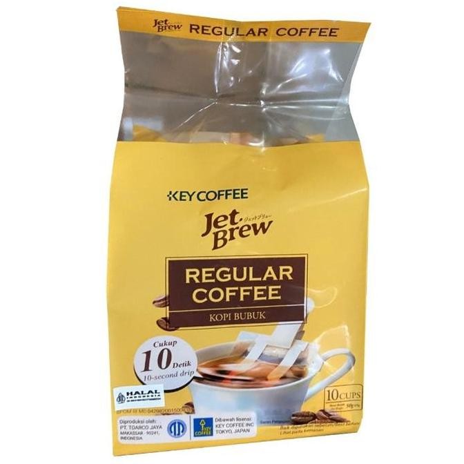 

^%^%^%^%] Key Coffe Jet Brew Regular Coffee (10x5GR) / Kopi Bubuk 10 Pcs