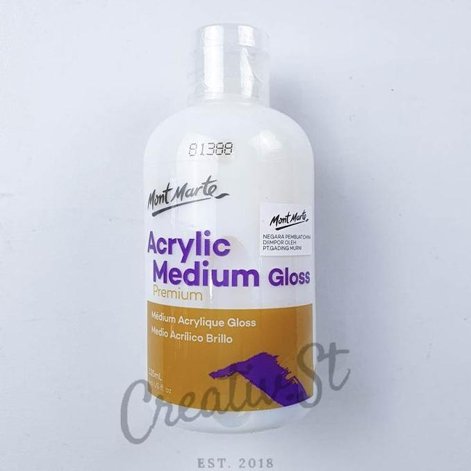 

Big Sale !!! Mont Marte Premium Acrylic Medium 135 Ml Glossy Matte Doff Cat Akrilik Mamd0001 Mamd0002
