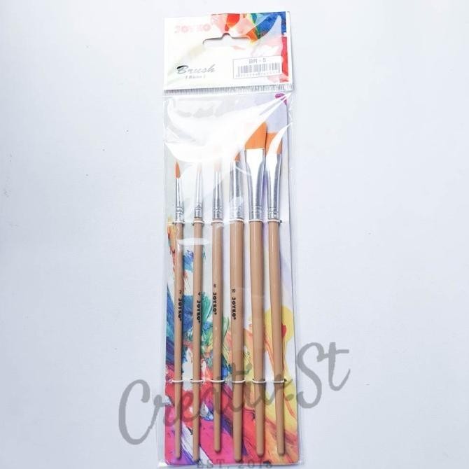 

Hot Sale !!! Joyko Kuas Lukis Set Br-5 6 Pcs Kuas Flat Round Brush