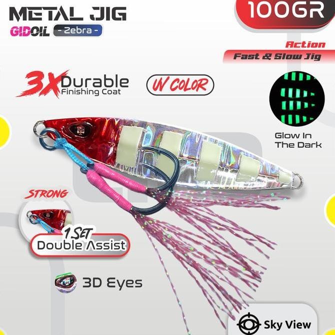 Umpan Micro Jig 100 Gram Gid Double Assist Hook Mikro Jigging 100Gr