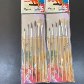 

New Collection !!! Joyko Kuas Lukis Set Art Brush Br-1 (6 Pcs Kuas) Round Flat