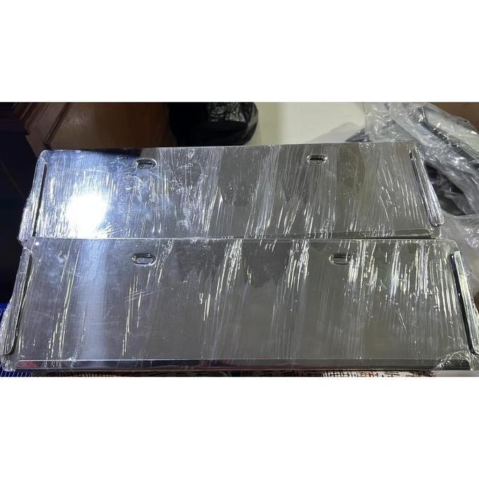 Dudukan Plat Nomor Mobil - Tatakan Plat Nomor Pejabat - Stainless - Asli