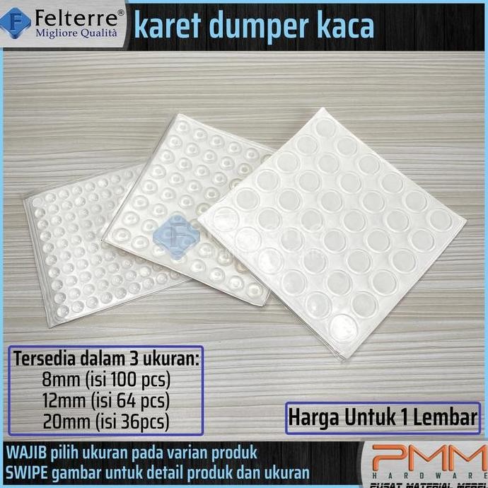 karet dumper kaca FELTERRE | tatakan mata ikan 3m peredam pintu