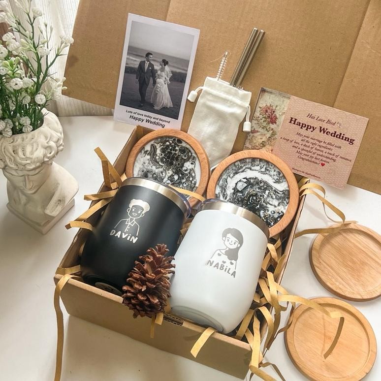GIFTSETFORYOU HAMPERS COUPLE HADIAH PERNIKAHAN/ HAMPERS TUMBLER COUPLE CUSTOM / WEDDING GIFT/ HAMPER