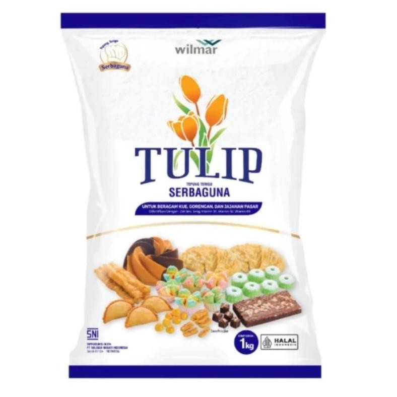 

READY STOCK Tepung terigu Tulip 1kg Tepung buat kue martabak roti bolu gorengan chicken dll