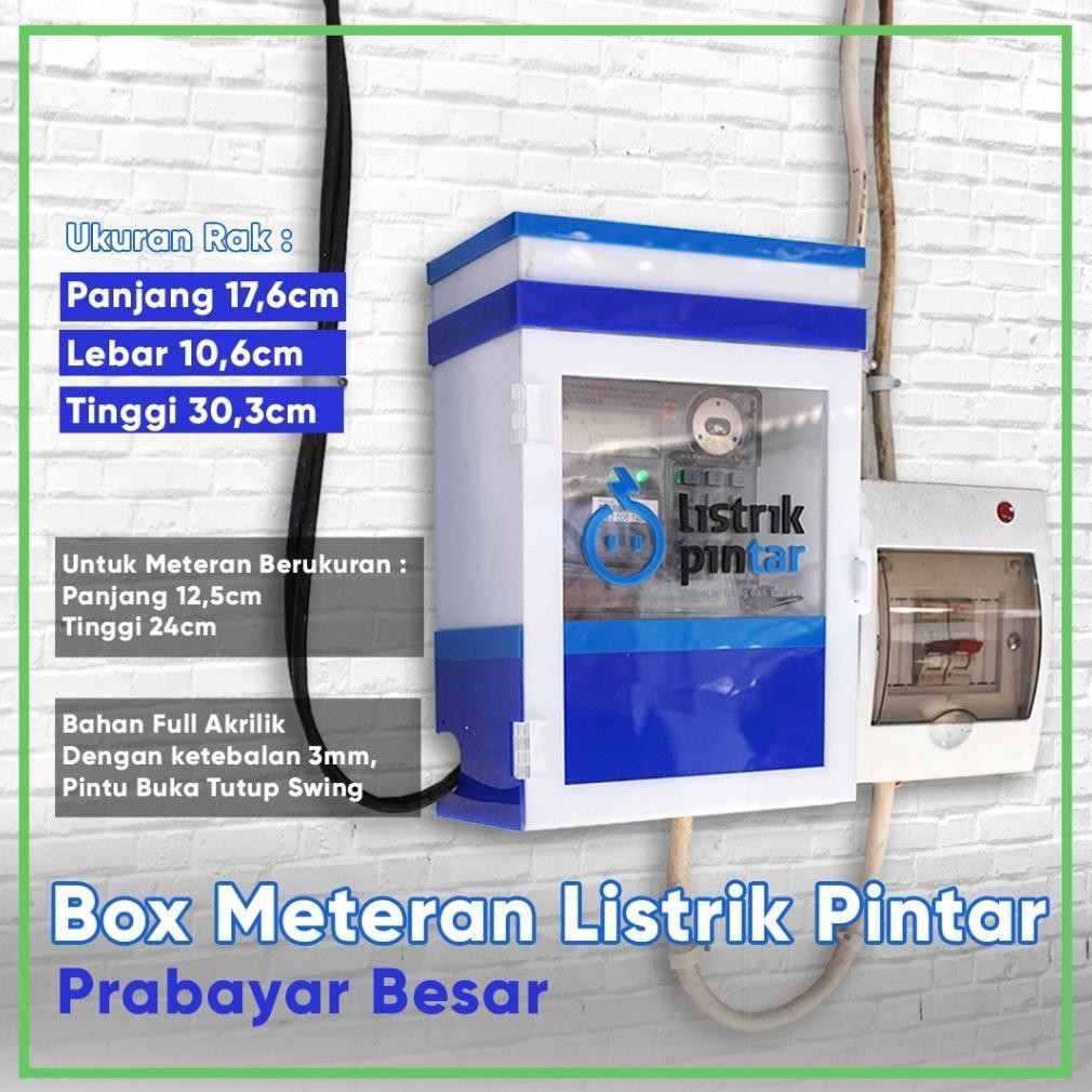 NEW Box Meteran PLN Prabayar Besar Listrik Pintar Bahan Acrylic