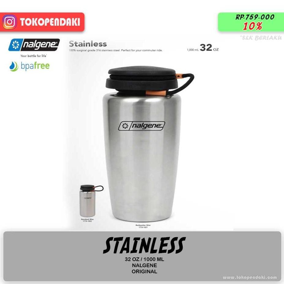 Nalgene Backpacker Stainless Steel Botol Air Minum Tahan Panas 1000 ml