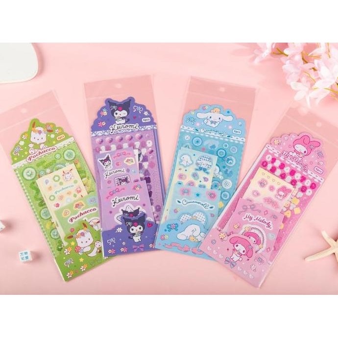 

New Stock 2025 !!! Joytop Sanrio Flower World Series Sticker Set 6Pcs Kuromi Melody Cinnamonroll Jt-000560 [Creativ]