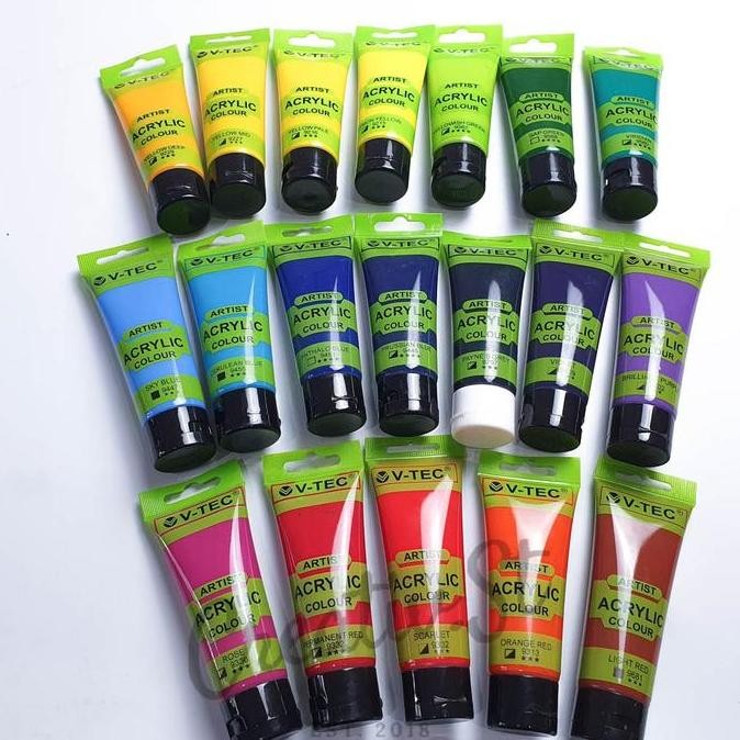 

New Collection !!! V-Tec Cat Akrilik Acrylic Paint Satuan 75 Ml