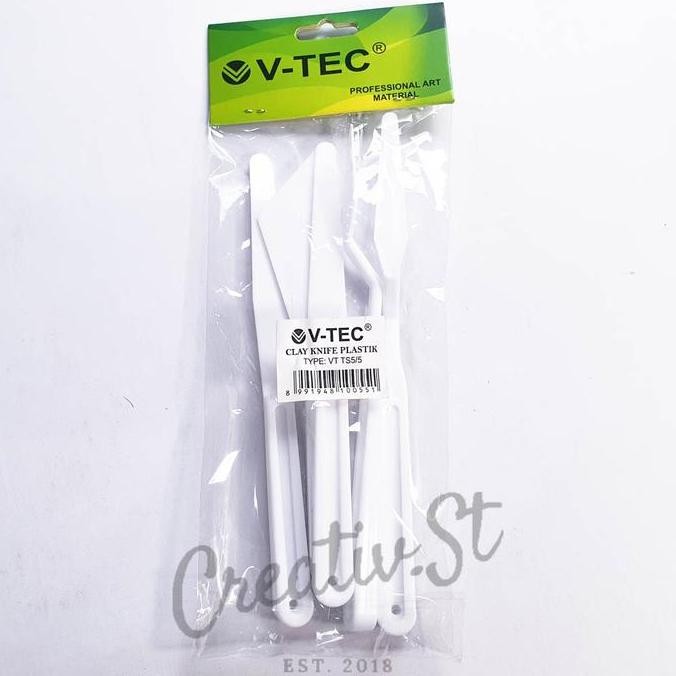 

Terlengkap !!! V-Tec Clay Knife Plastik Pisau Ukir Doff Putih Ts5 Tool Set Pottery Sculpting