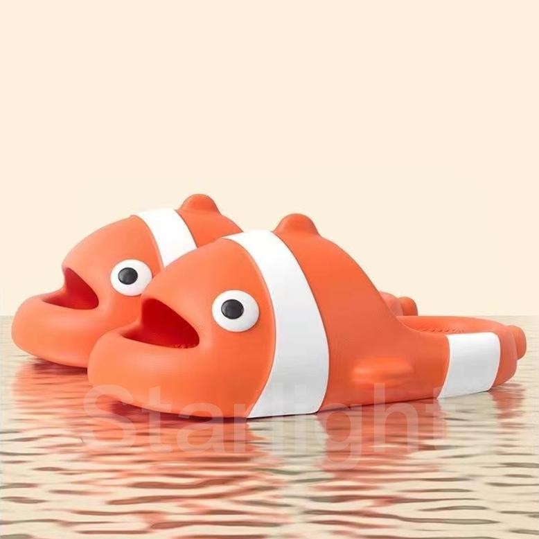Sandal Nemo Motif Karakater Ikan Sandal Selop Anak Laki-Laki Perempuan Sandal Jelly Karet Trendy HSN