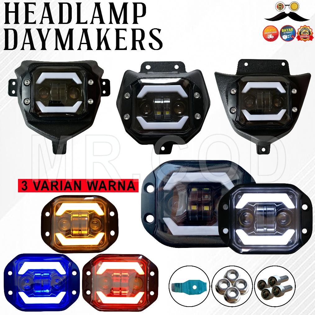 Promo Headlamp Klx Crf Wr Wr1 Demeker Day Maker Head Lamp Lampu Motor Trail Cross Supermoto Pnp