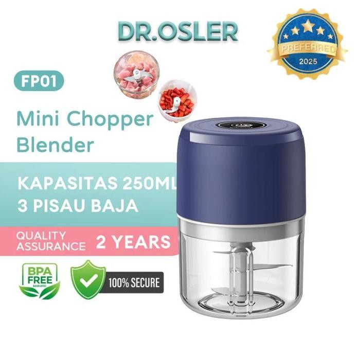 

Terlaris Dr.Osler Fp01 Mini Chopper Blender Portable 250Ml Dengan Usb Type C