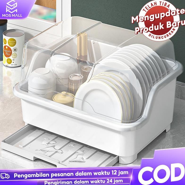 [RAK PIRING BESAR] Rak Piring Plastik Rak Pengering Piring Rak piring tertutup / Sendok Rak DapurTut