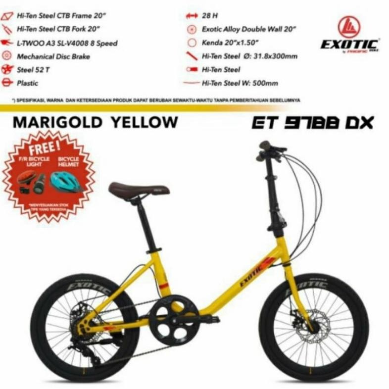 Sepeda Mini 20 Inc ET 9788 DX Ofran Minion Exotic BONUS Helm Dan Lampu