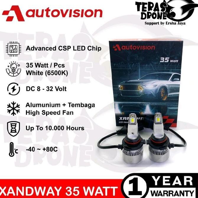 . Autovision Xandway H3 H8 H11 H16 H27 HB4 - 27 Watt 2800k Kuning 3000 Lumens Garansi 1 Tahun Lampu 