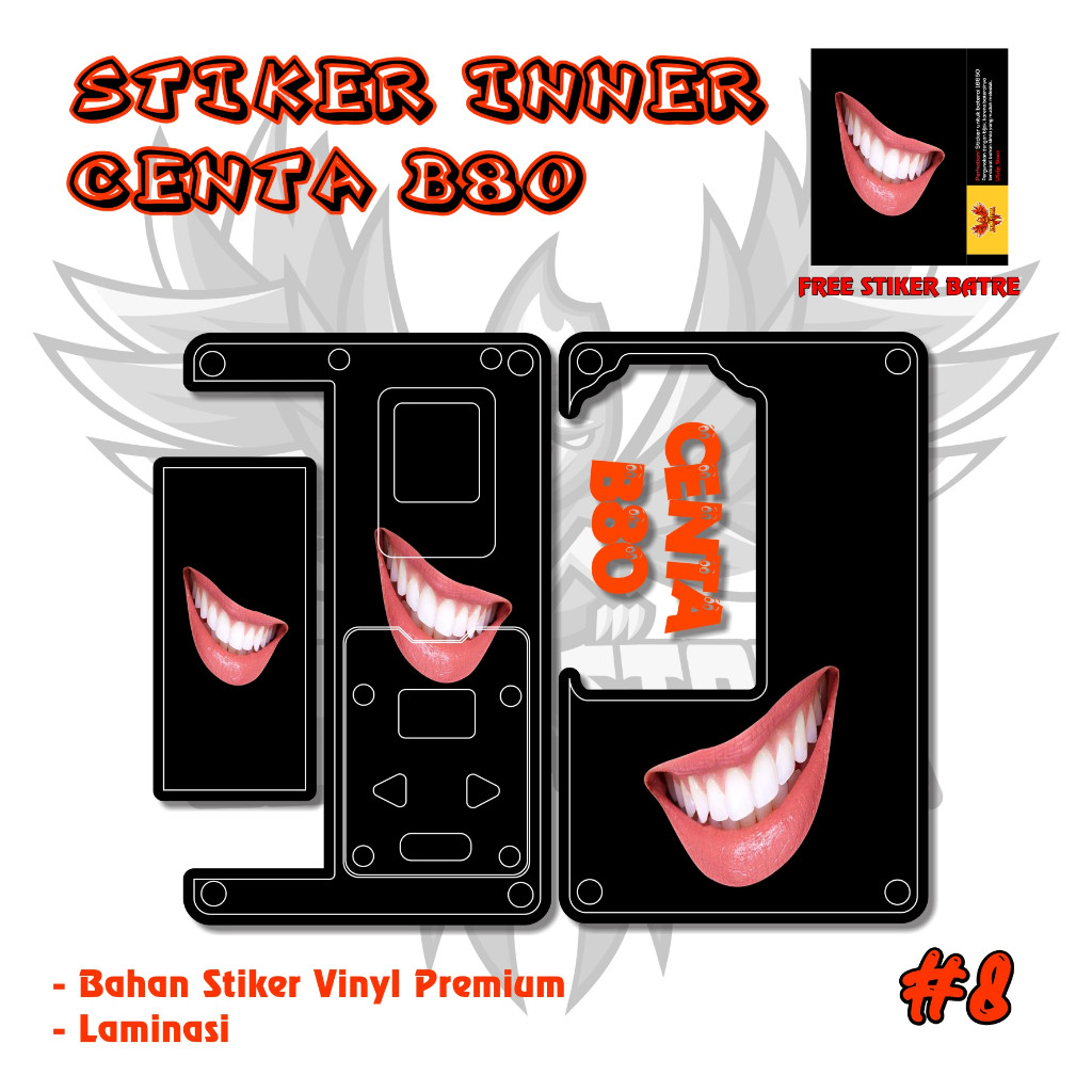 

Terlaris Presisi Stiker Centa B80 Luc 08 Casing/Stiker Panel Vynil Bisa Custom Dan COD