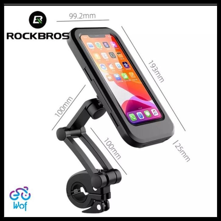 ROCKBROS HL 69 M2 HOLDER PHONE CASE HANDLEBAR WATERPROOF SEPEDA MOTOR BIKE BICYCLE BRACKET PEGANGAN 