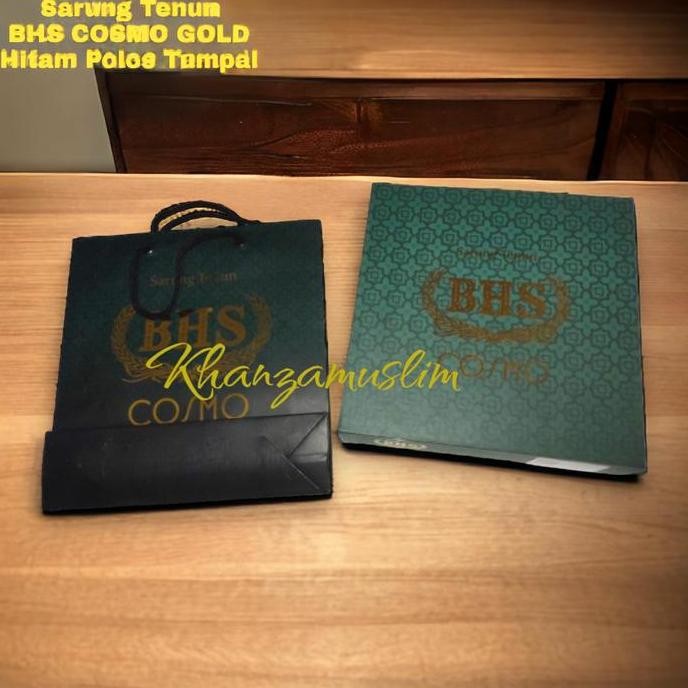 new SARUNG TENUN BHS GOLD || BHS COSMO HITAM POLOS Kain Muslim murah
