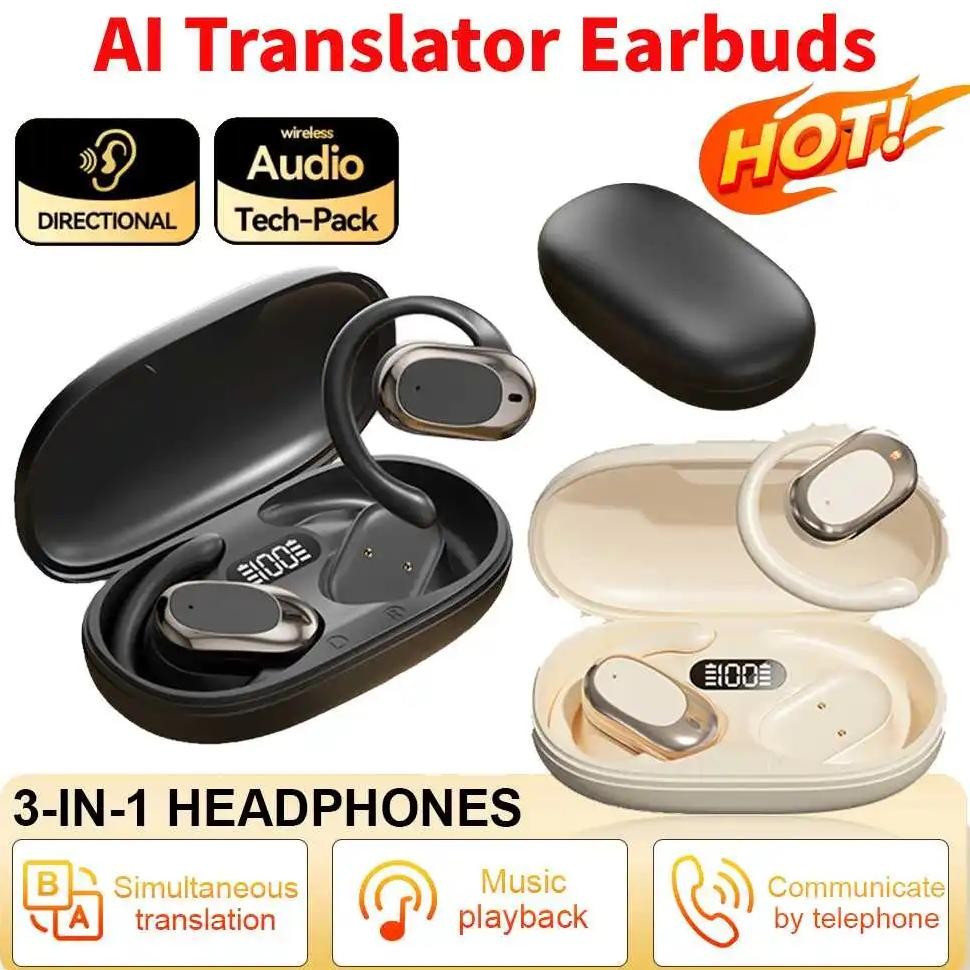 

New AI Translator Earbuds Wireless BT Translation Earbuds Real Time 144 Languages Ai Translating Earbuds Headphones for Travel