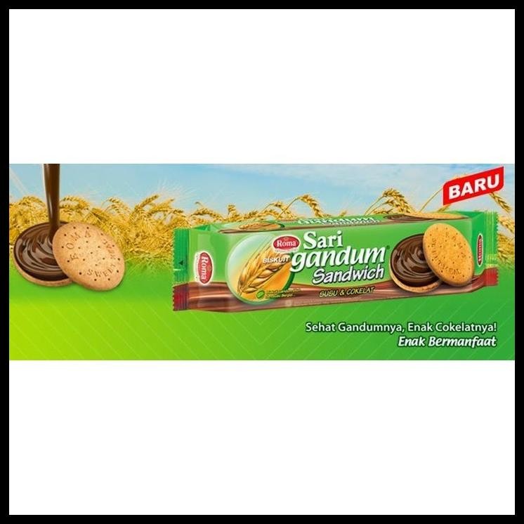 

( BERKAH ) ROMA BISKUIT SARI GANDUM PEANUT BUTTER SUSU COKLAT SANDWICH 115GR SNACK CEMILAN ANAK