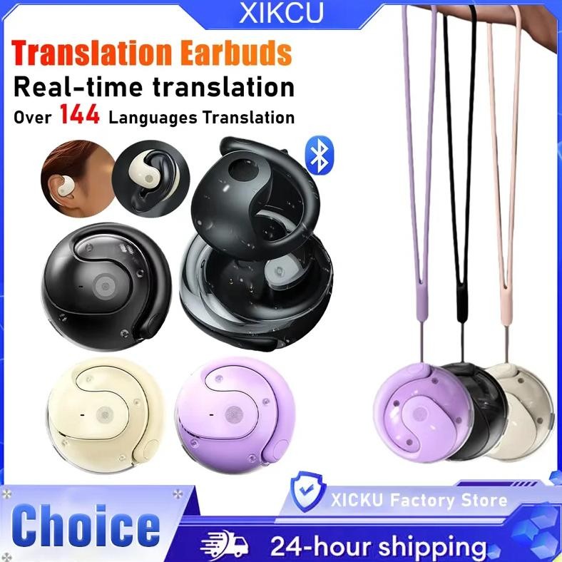 

Wireless BT AI Real-time Language Translation Earphones 144 Languages Ear Hanging Headphone Translator for Travel Business