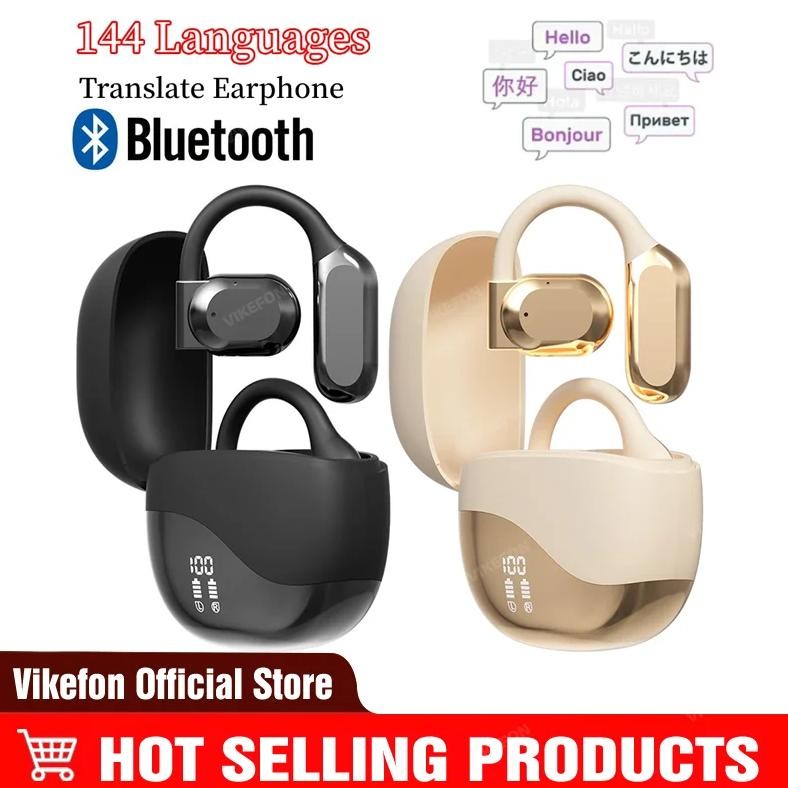 

AI Translator Earbuds Bluetooth Real Time translators headphones Two-Way instant voice Translator Ear Hook for Business Travel