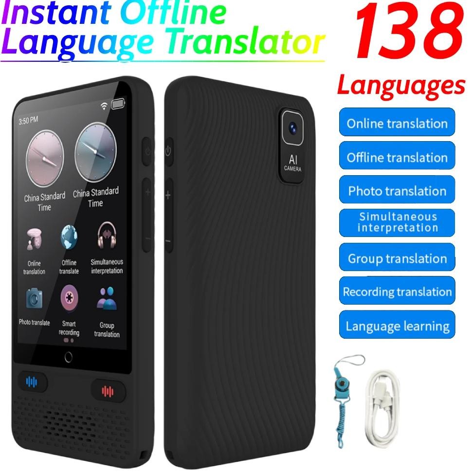 

Instant Offline Language Translator Device with Online Offline Translation Real-Time Translation Device for Travel Business