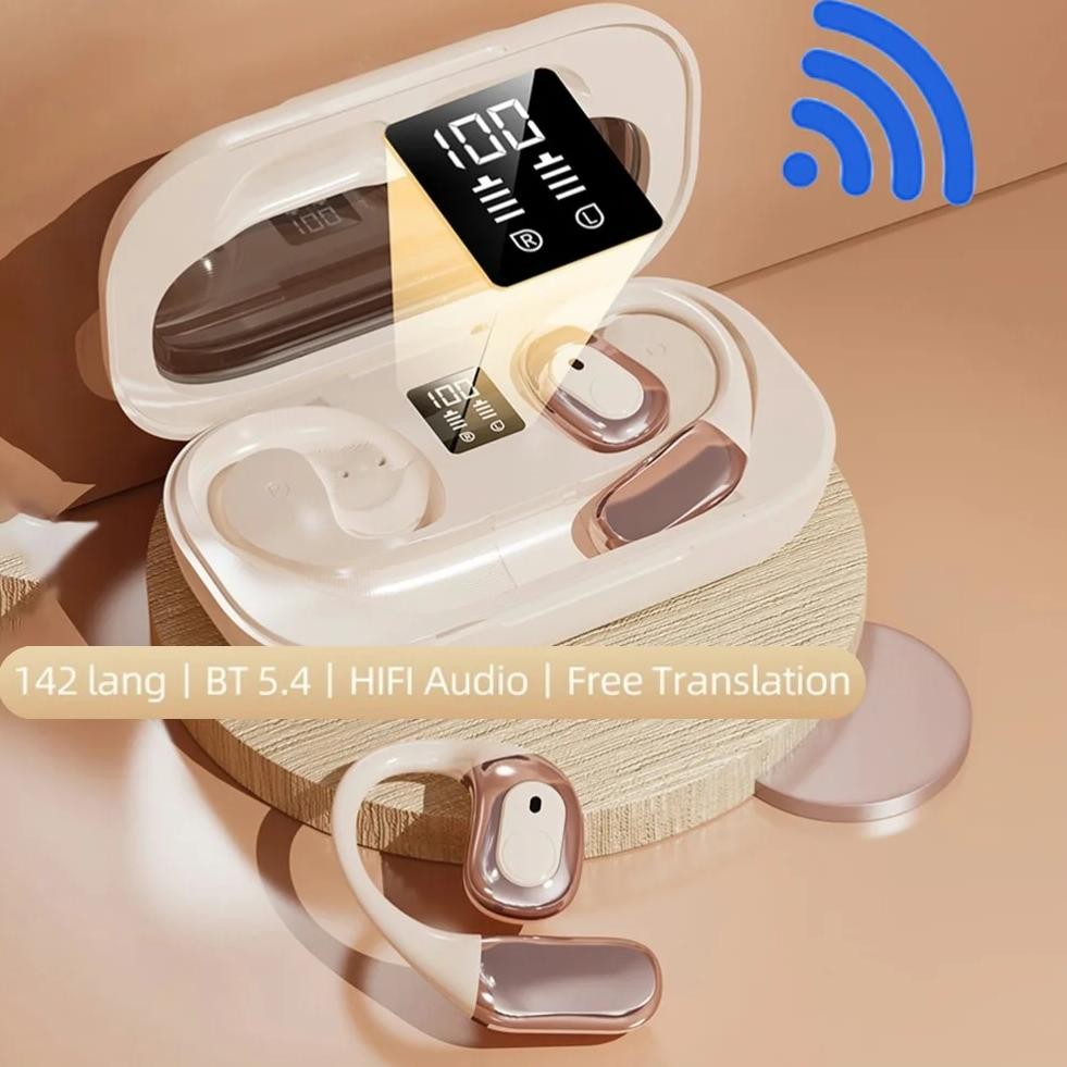

142 Languages Translator Earbuds Bluetooth-Compatible 5.4 Real Time Voice Translator Noise Cancelling Translation Earphones