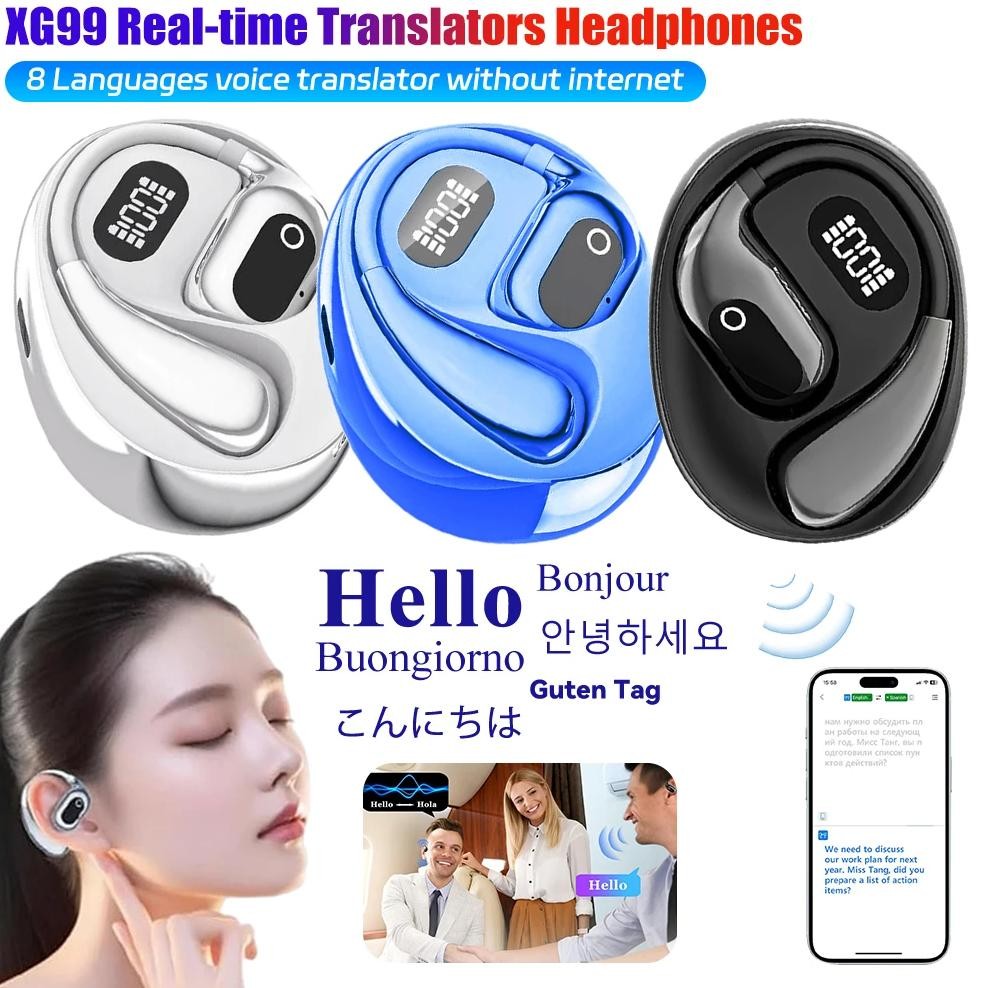 

XG99 Real-time Translators Headphones 138 Languages BT V5.3 Translator Earphones Instant Two-way Offline AI Translation Earbuds