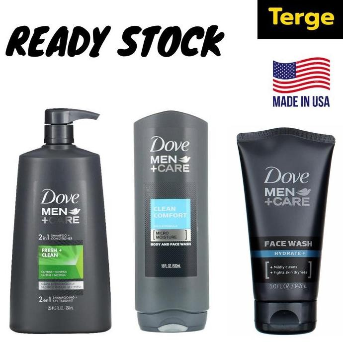 TERMURAH - IMPORT USA Dove Men Care Shampoo Conditioner Body Face Wash