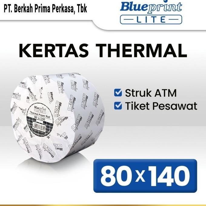 

Kertas Thermal / Kertas Struk / Kertas Kasir BLUEPRINT LITE 80x140 mm MURAH