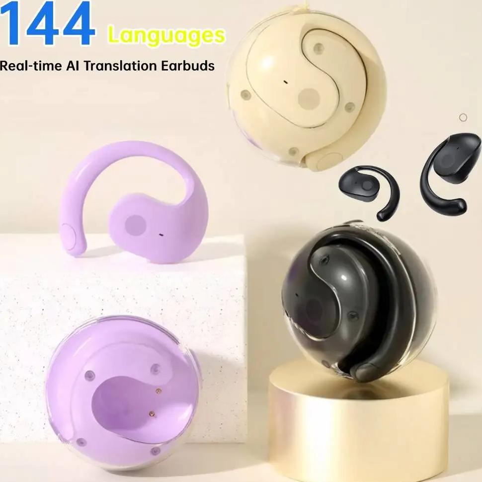 

Wireless Bluetooth AI Translator Earbuds Two Way Real-time Translator Headphones Multi Language Translation Earphones for Travel
