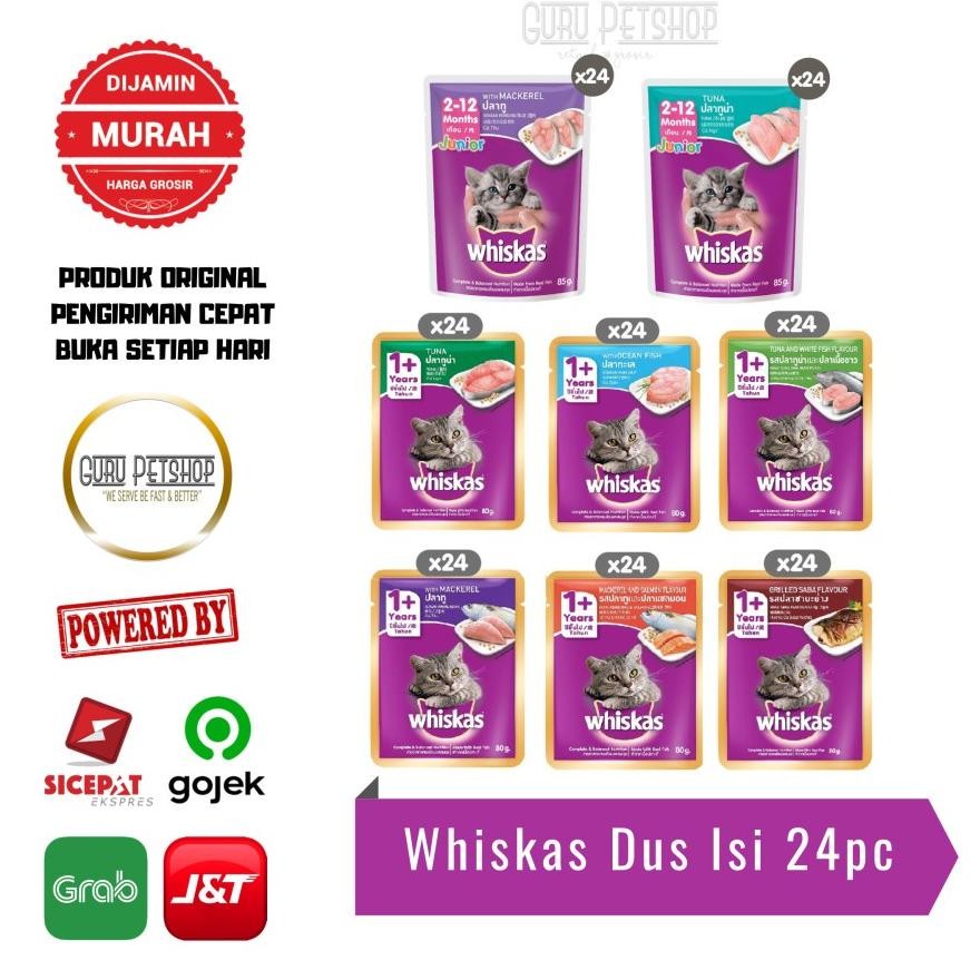 Whiskas Pouch 1 Dus isi 24 Whiskas Junior Whiskas Tuna Whiskas Sachet