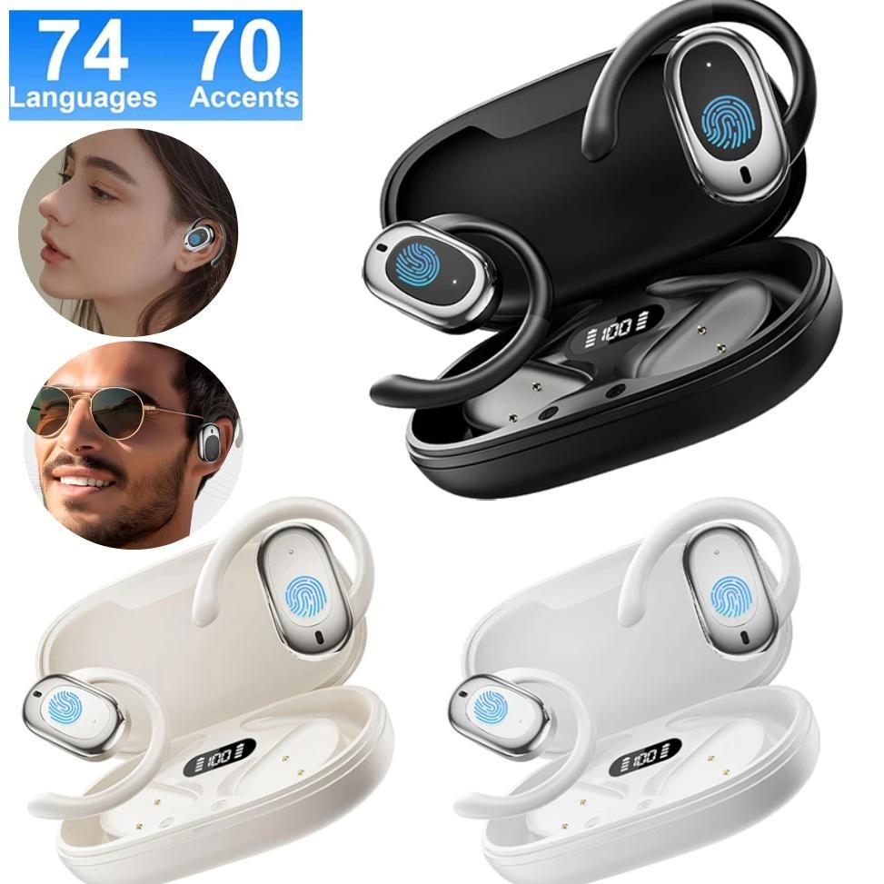 

M57 3-in-1 AI Translator Earbuds 144 Languages Real-Time Translator Earphones Noise Cancelling Wireless Open-Ear Headphones