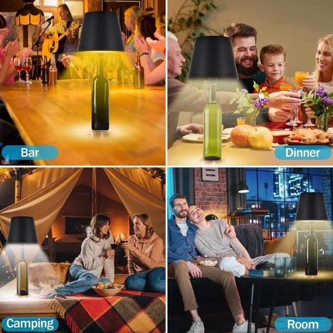 Lampu Meja Botol Wine / Lampu Hias Meja Lampu Touch Control / Lampu Meja Bentuk Botol RGB / Lampu Hi