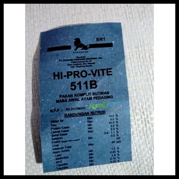 PUR AYAM 511 VOER PAKAN AYAM HI PRO VITE 511 CHAROEN POKPHAND 500 GRAM