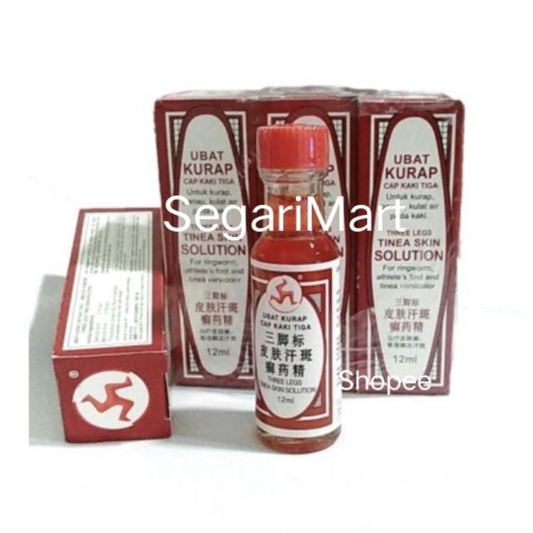 PJ Obat Kurap Cap Kaki Tiga untuk Kurap Panu Kulit Air pada Kaki Cair Import