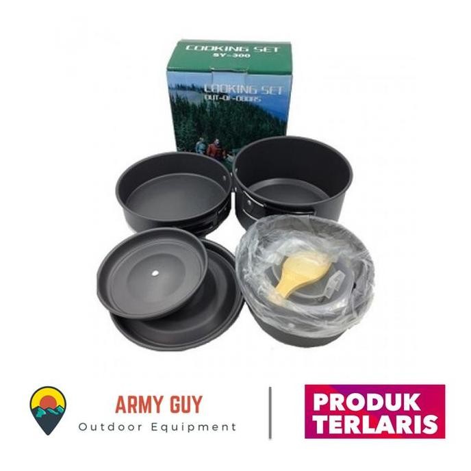 Alat Masak Kemping Camping Cooking Set Nesting Ds-300 Ds 300 Ds300