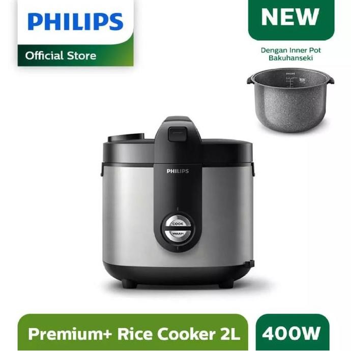 BEBAS ONGKIR - PHILIPS Rice Cooker HD3138/33 - Penanak Nasi 2L - HD 3138/33 - Silver
