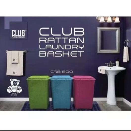 Cub Keranjang Laundry Basket Pakaian / Keranjang Baju Kotor + Tutup CRB 800 Motif Rotan