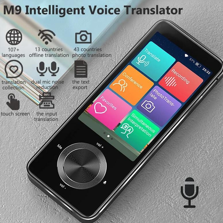 

M9 Language Translator Device Portable 137 Languages Intelligent Translator Real-time Voice Recording Text Translation Device