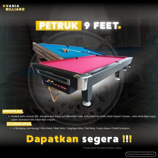Meja Billiard 9ft Lokal Petruk | MEJA BILYAR LOKAL 9FEET MEJA BILLIARD 9FIT LOKAL