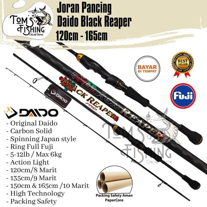 

Terlaris Joran Pancing Daido Black Reaper Pro Series Carbon Solid 120Cm - 180Cm (5-12Lb) Ring Fuji Murah - Toms Fishing