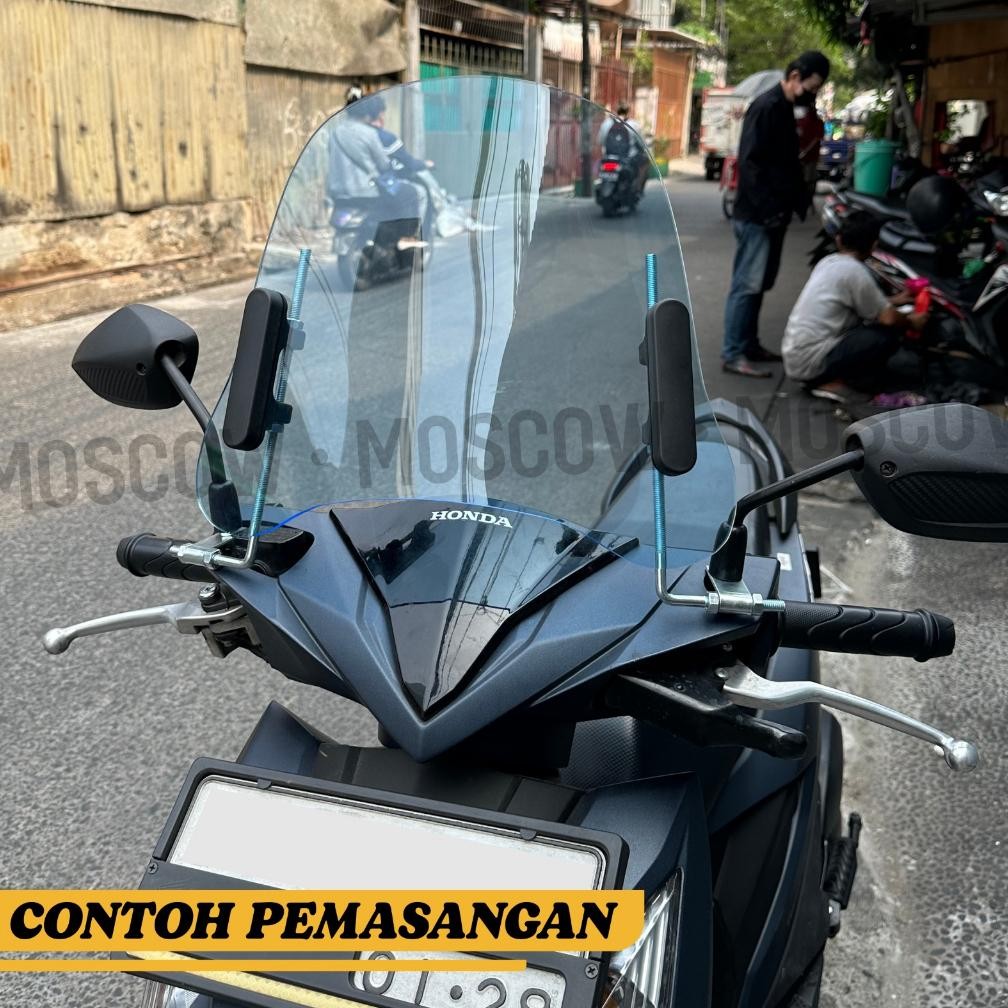 Ready Visor Kaca Depan Windshield Model Apple Universal Bebek Matic Scoopy Beat Fino Windsil Kaca Ak
