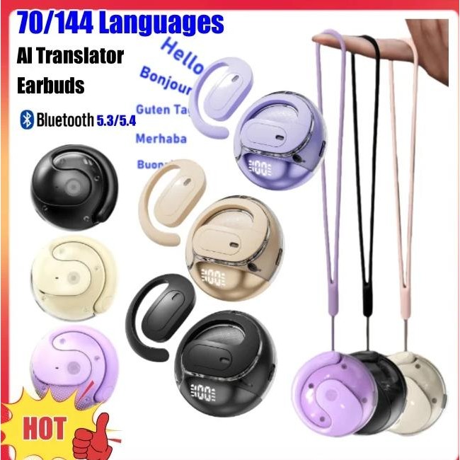

Translator Earbuds OWS Open Ear Headset Noise Cancelling 70/144 Languages Real-time Smart Simultaneous Interpretation Earbuds