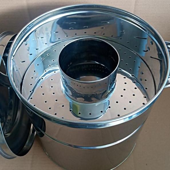 Panci Dandang Bakso Kukus Rebus Ukuran 35 Cm Stainless Pa Kayu